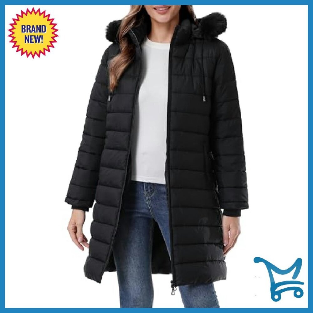 Women's Waterproof Down Jacket Hooded Puffer Coat Winter Warm Thickened - Picture 6 of 8